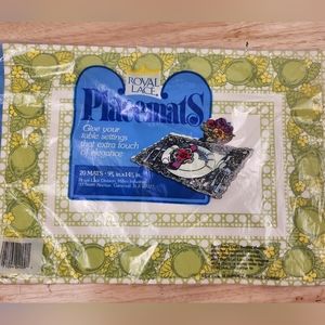 Vintage Retro MCM Daisy Lime Fruit Paper Placemats Green/ymYellow Lot of 17